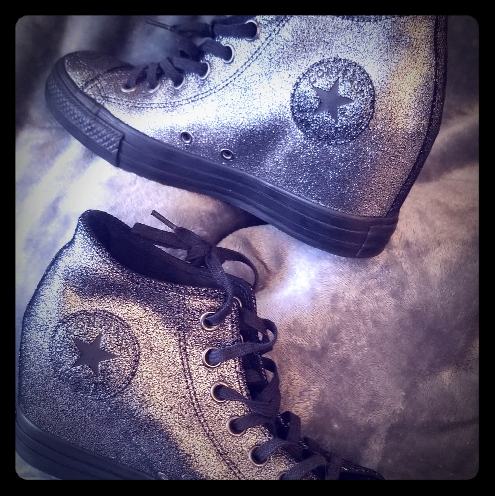Sparkly stack-heeled All Stars